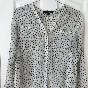 Super Cute Forever 21 Sheer Star Top size M
